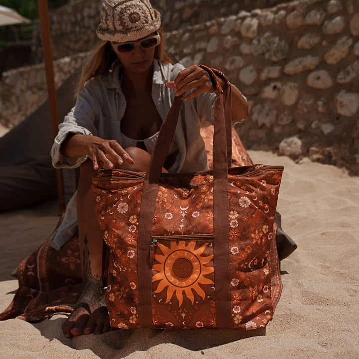 Boho Sun Brown Beach Bag