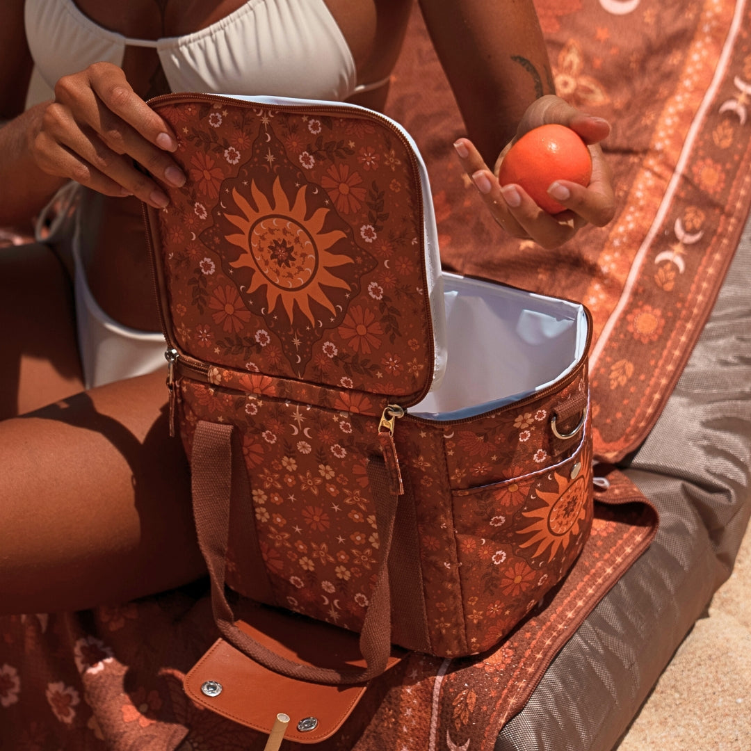 Boho Sun Brown Mini Cooler