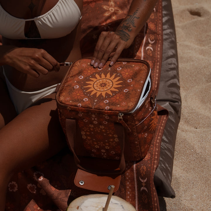 Boho Sun Brown Mini Cooler