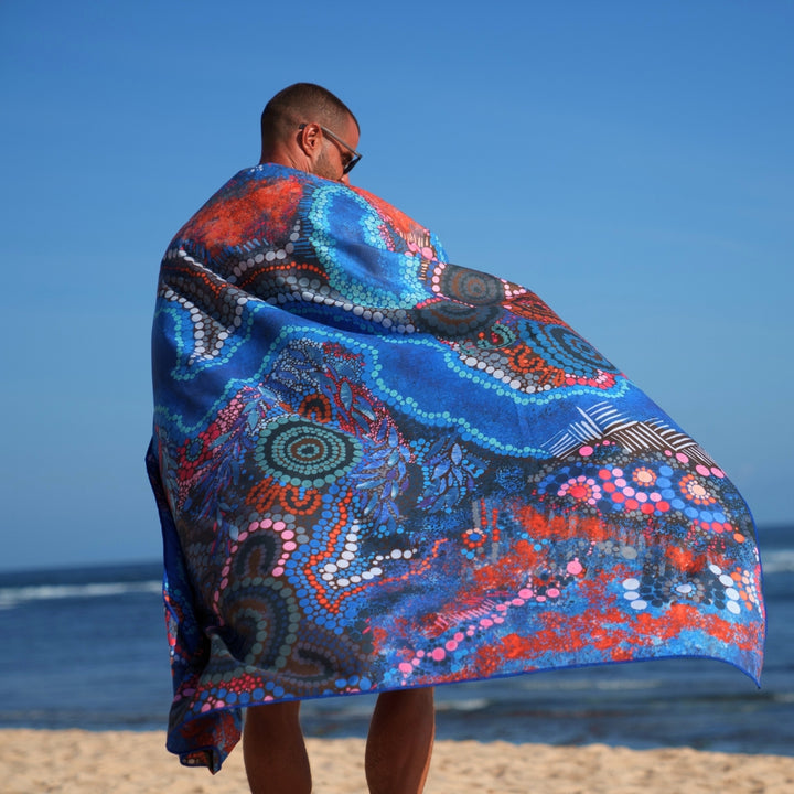 XL Bunjil Over Wurundjeri- Sand Free Beach Towel