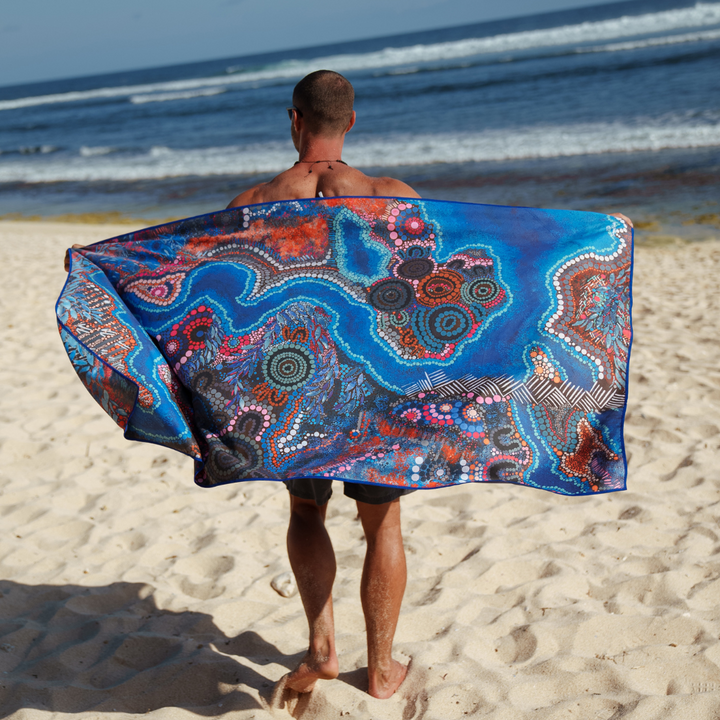 Indigenous ocean beach towel