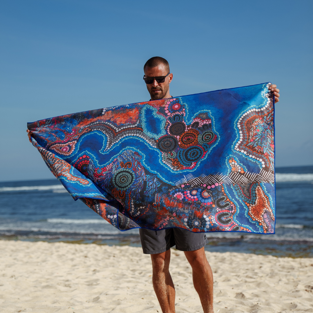 Bunjil-Over-Wurundjeri-Sand-Free-beach-Towel